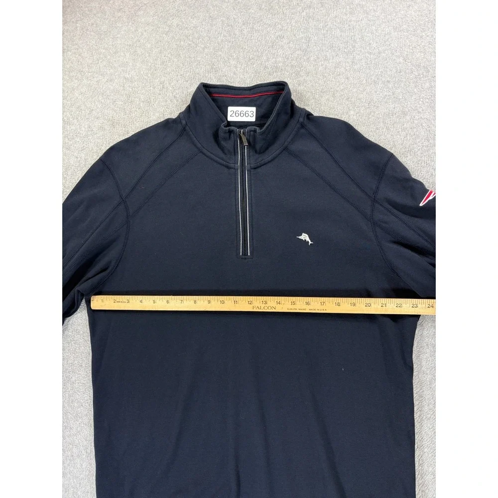 New England Patriots Tommy Bahama Stitched 1/4 Pullover Sweater (Men's XL)‎ Blue